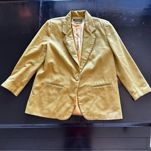 Vintage 16W 100% Wool Green Yellow Spring Blazer Dressy Easter Warm Winter